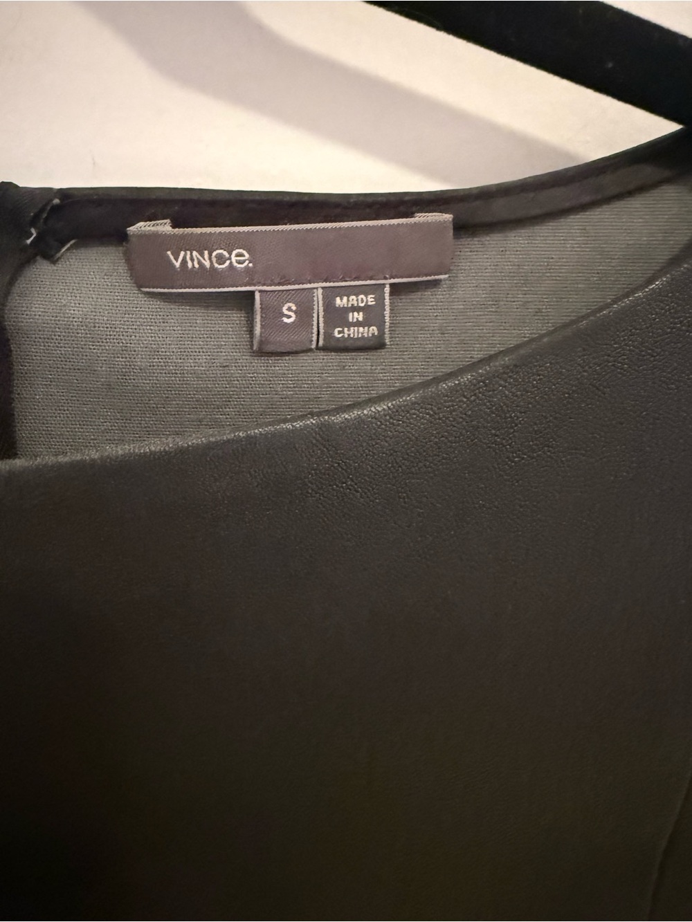 Vince Black Leather Mini Shift Dress Size Small - Picture 5 of 7